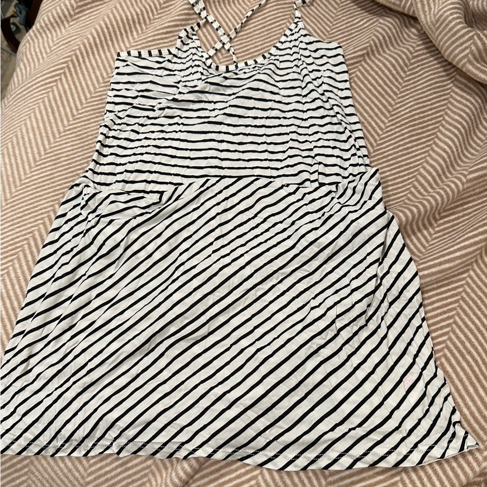 Topshop Striped swim coverup